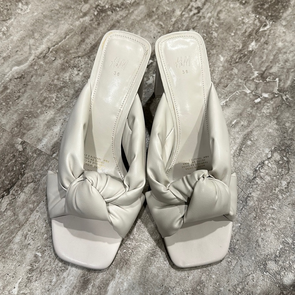 Cream faux leather H&M heels